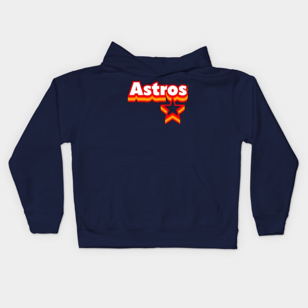 Astros and Star Retro Kids Hoodie by Throwzack